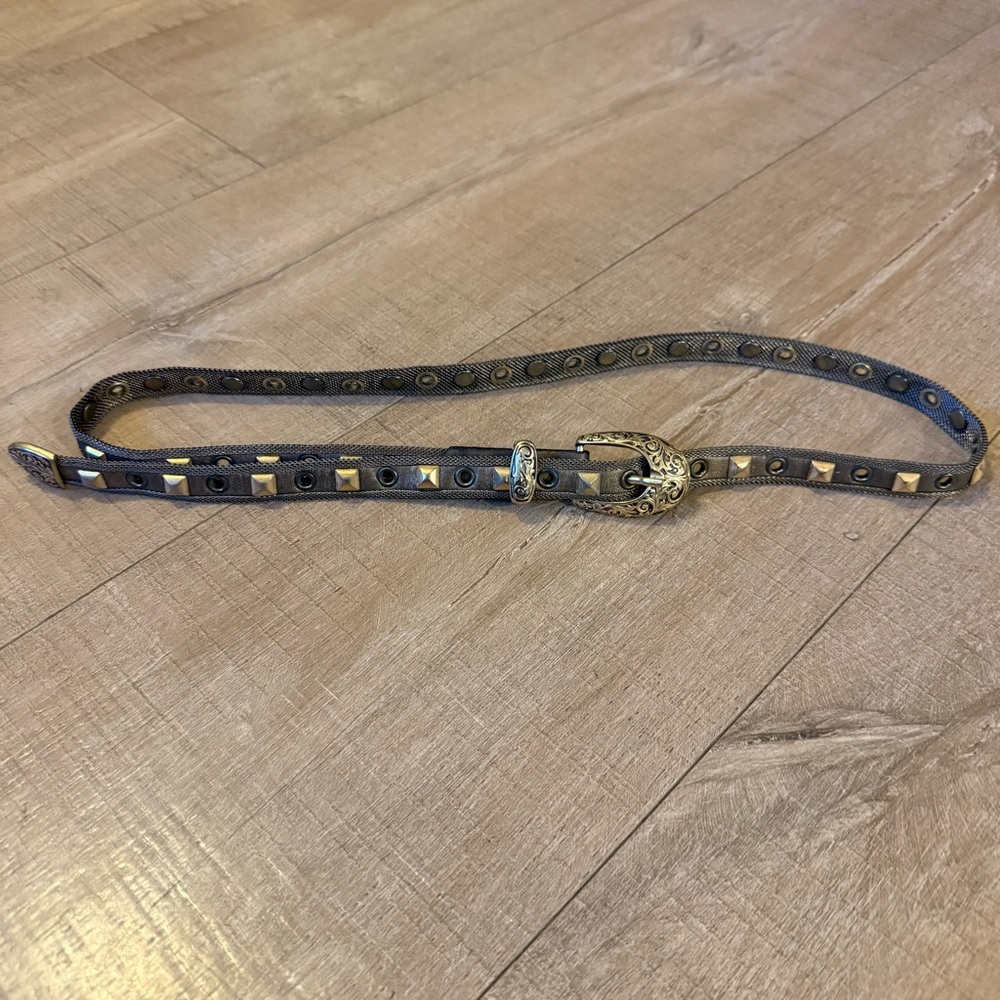 Y2k gold brass Studded Belt mesh western accents estimated small medium boho